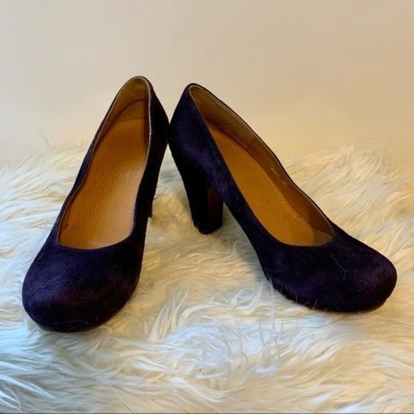 Chie Mihara Carinyo Purple Suede Platform Pump Heels, Size 38 1/2 - Picture 1 of 6
